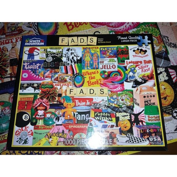White Mountain 1000 piece “FADS” Collage Puzzle. - Picture 5 of 9